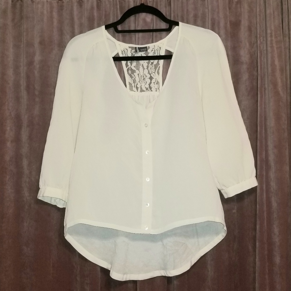 [Sparkle & Fade] Open Back Chiffon Blouse - image 3